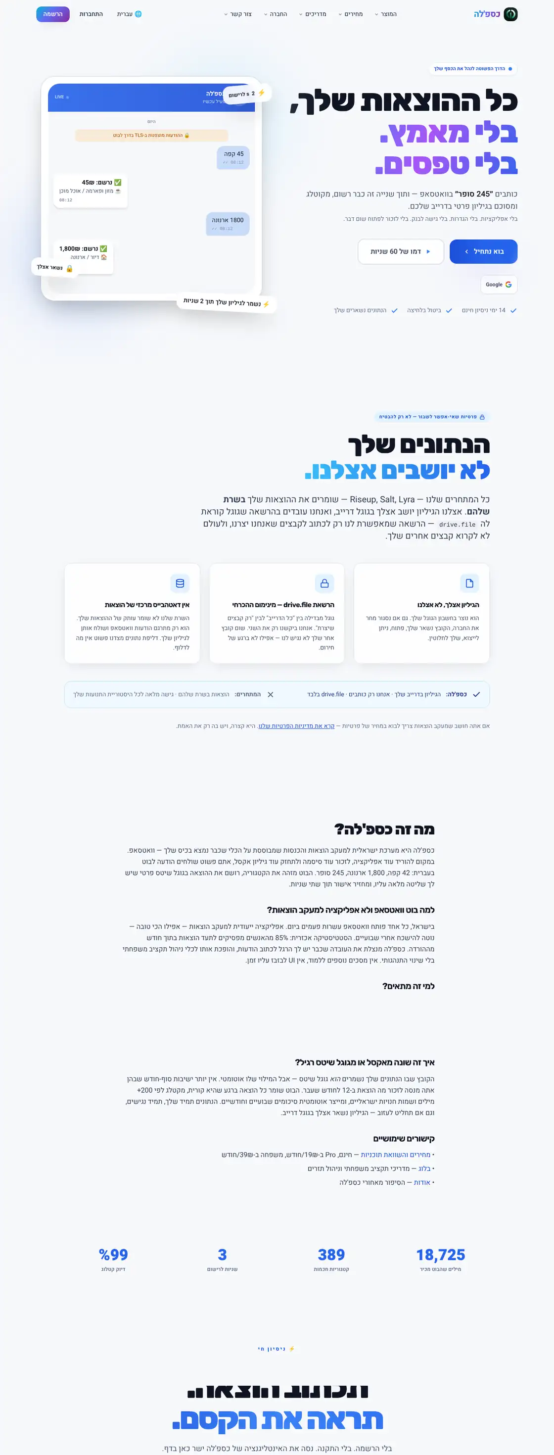 צילום מסך של האתר כספ'לה