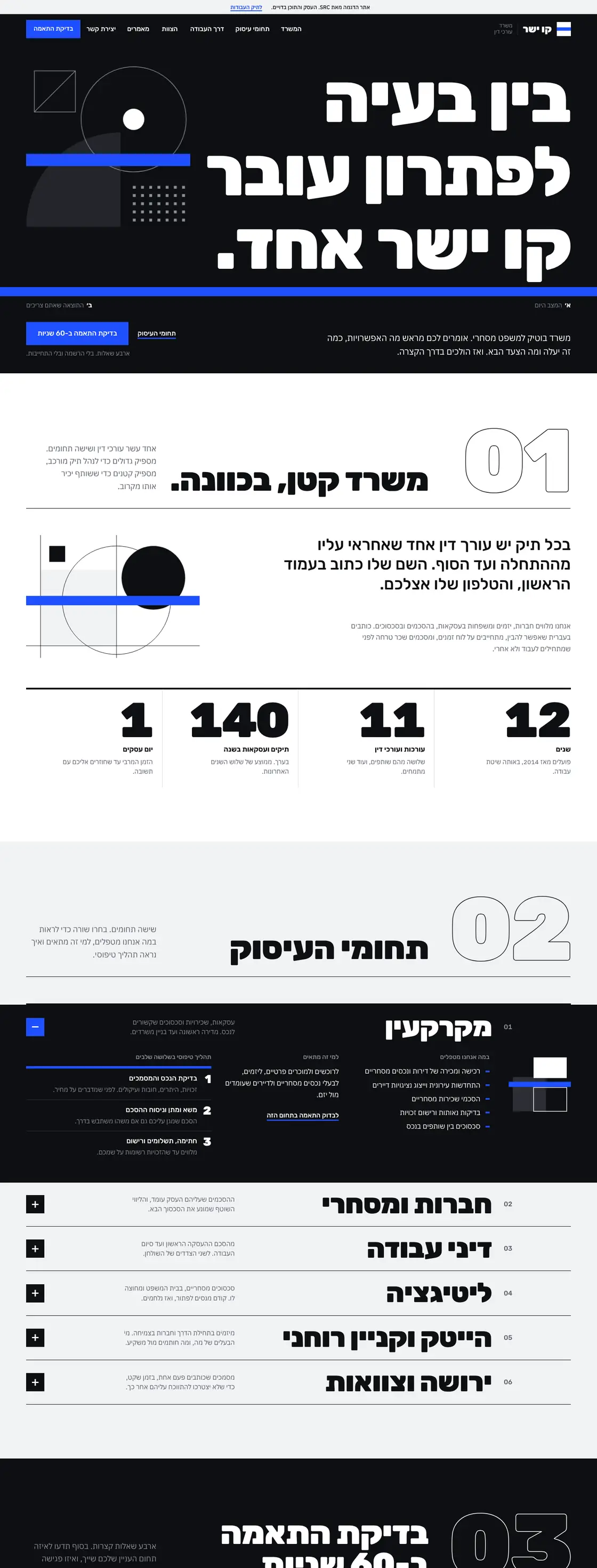 צילום מסך של האתר קו ישר